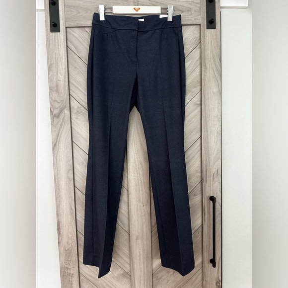 White House black market outlet indigo chambray slim boot ponte Dress Pants 6R - Picture 1 of 4